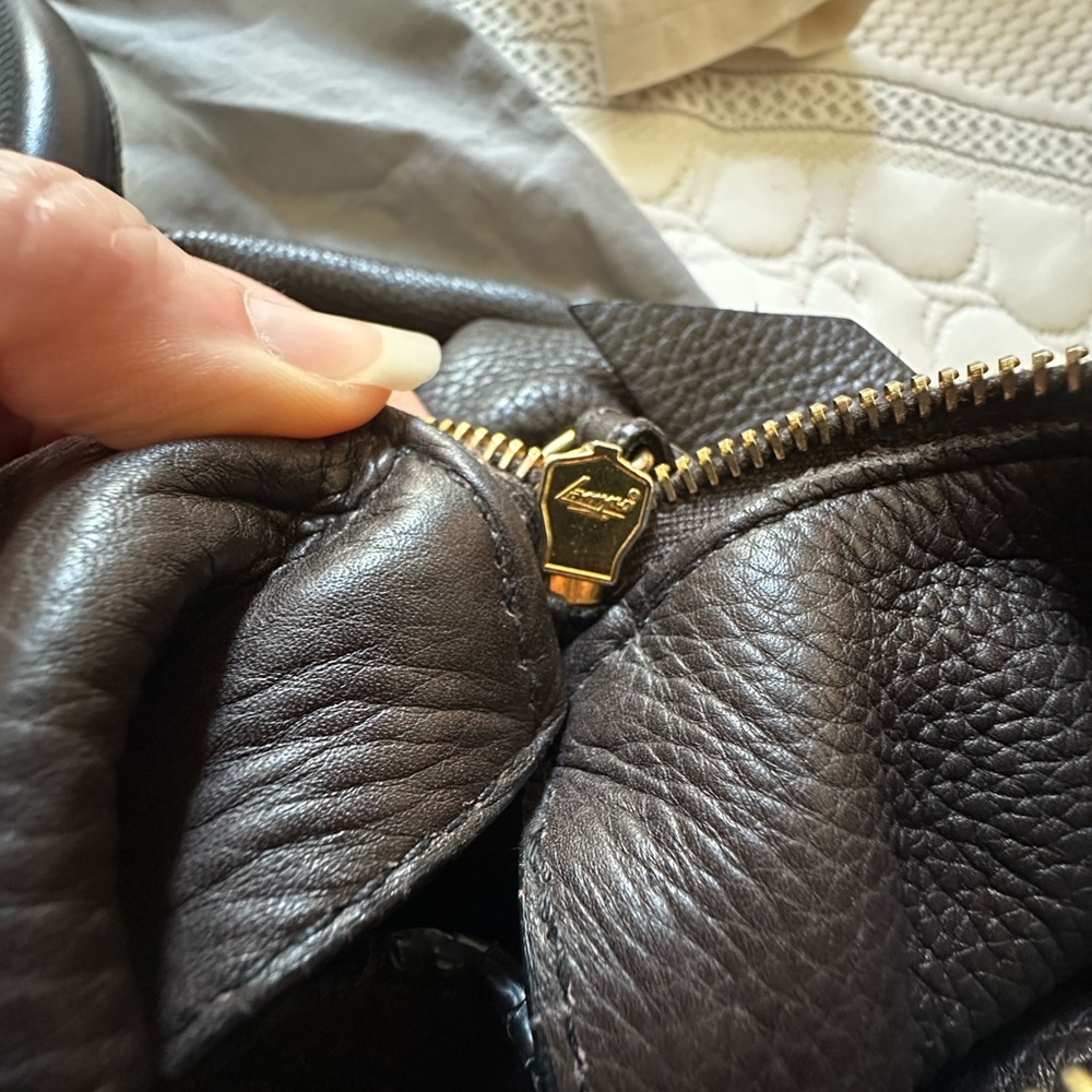 Miu Miu Brown Leather Bag with Gold Accents - Picture 11 of 16